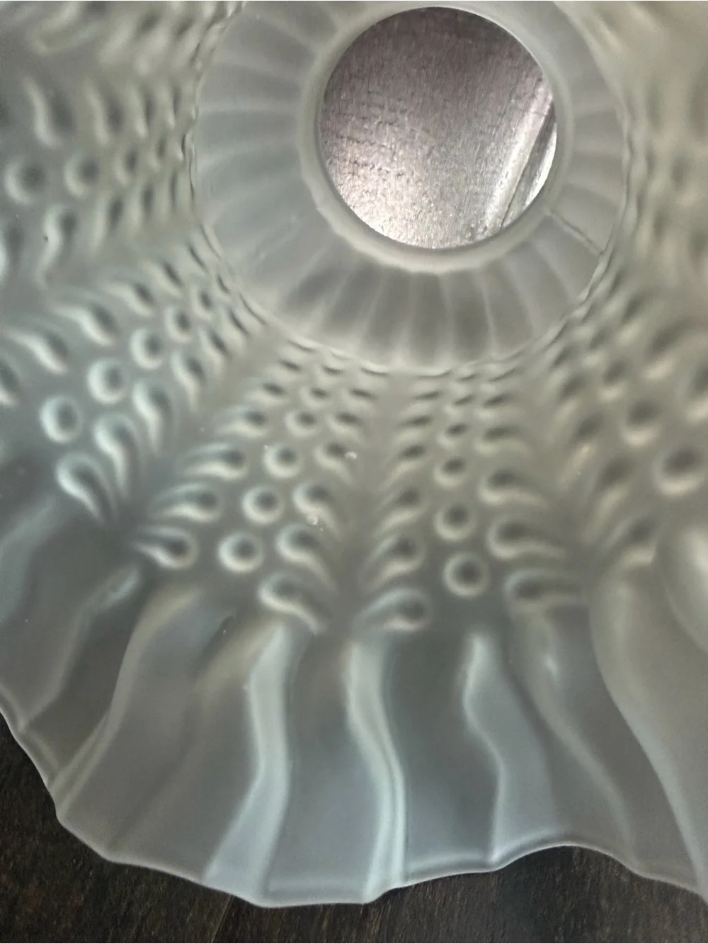 Vintage Frosted Glass Ruffled Lamp Shade - Home Accents